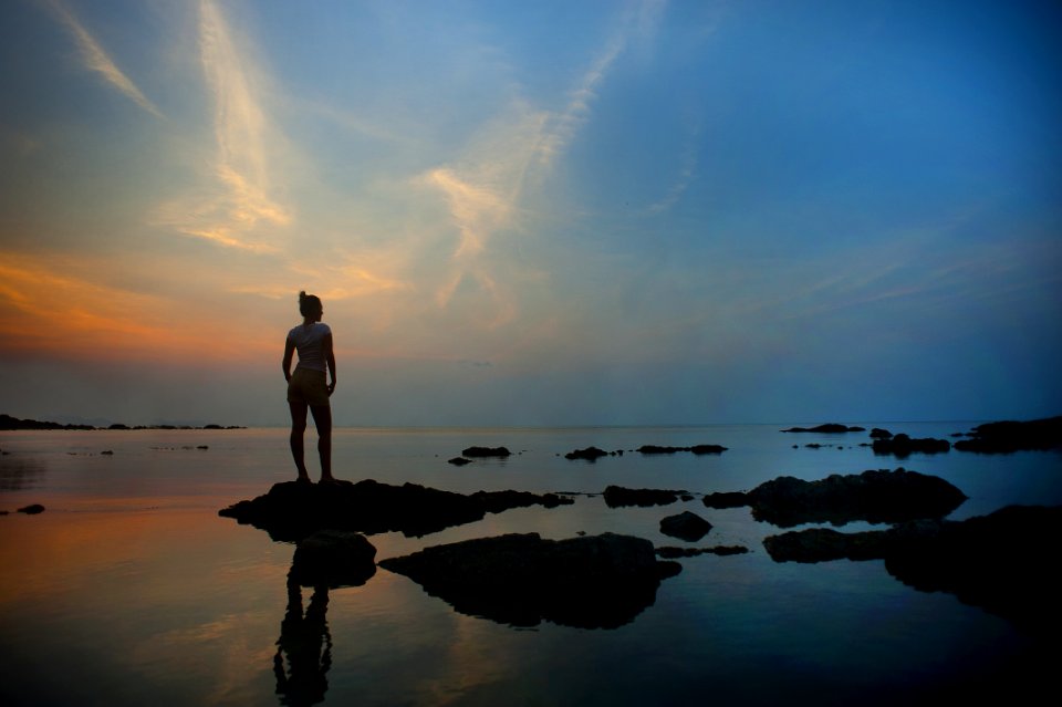 Silhouette Of Woman Standing
