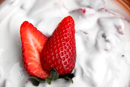 Strawberry Strawberries Whipped Cream Cream photo