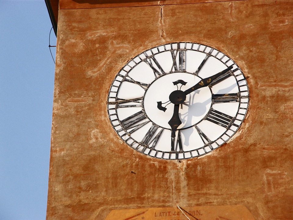 Timetable clock tower city