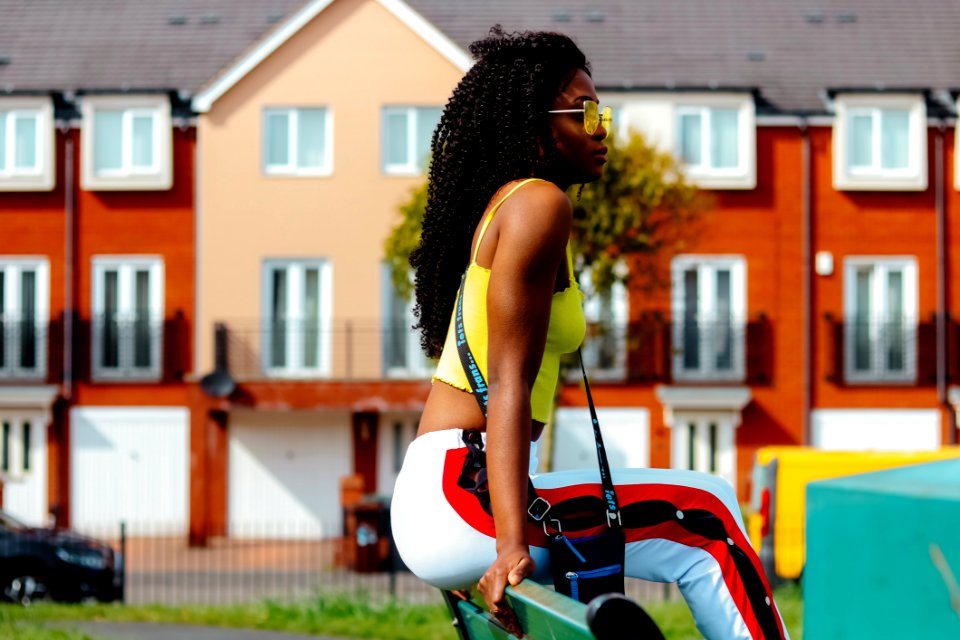 Woman Wearing Yellow Cami Crop-top