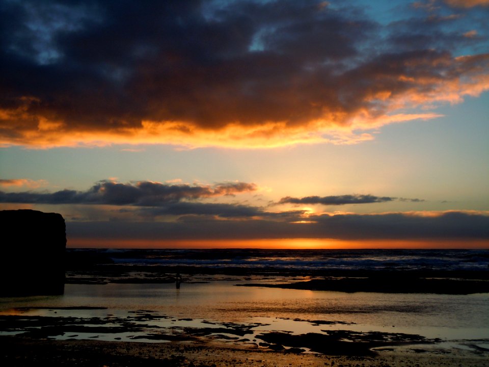 Beach Scenery At Golden Hour