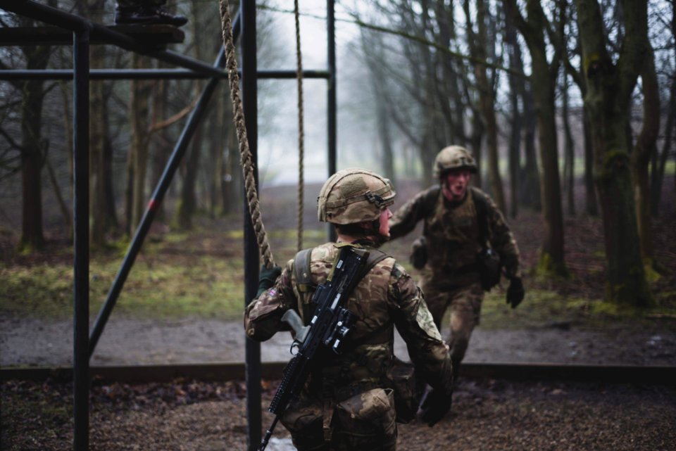 Two Gray Camouflage Suits