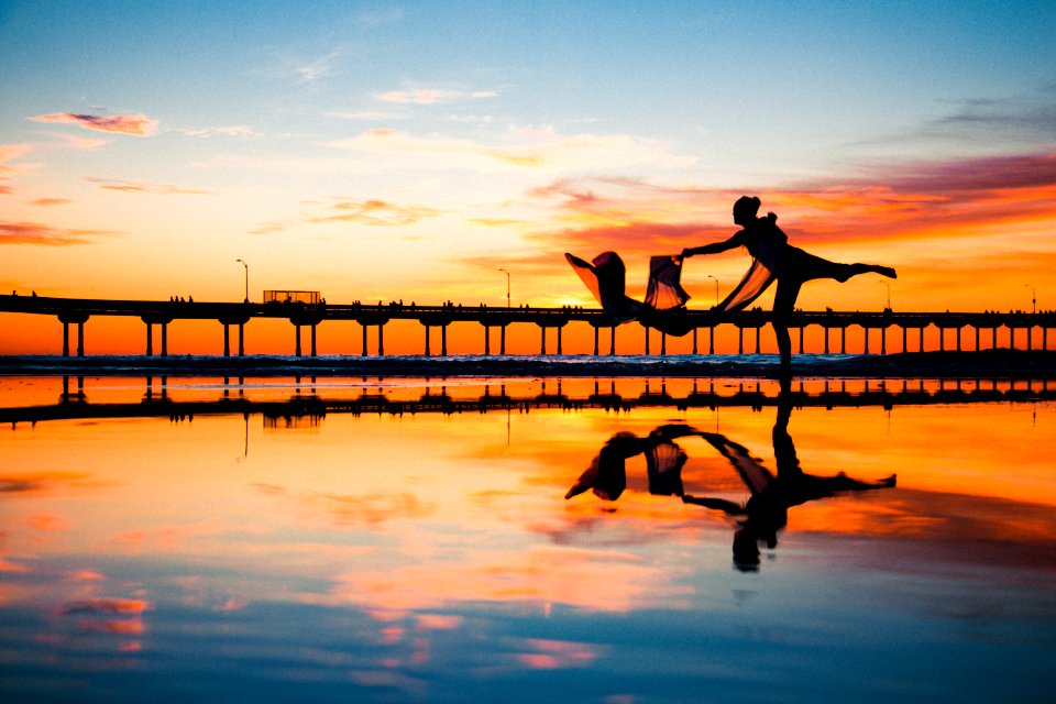 Silhouette And Mirror Photo Of Girl
