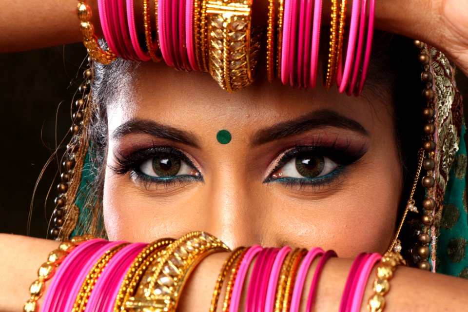 Woman Wearing Pink Bangles