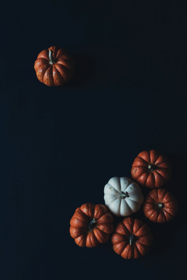 One And Five Brown Pumpkins