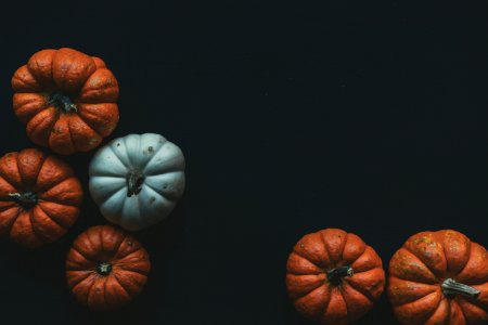 Orange And Blue Pumpkins photo