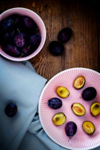 Sliced Fruits On Pink Ceramic Plate photo