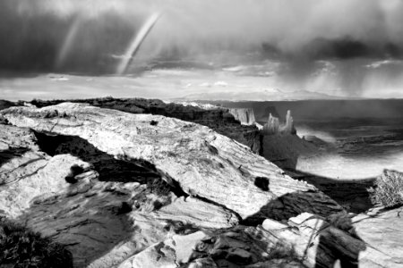 Black And White Photo Of Mountain photo