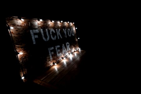 You Fear Text On Brown Wooden Wall photo