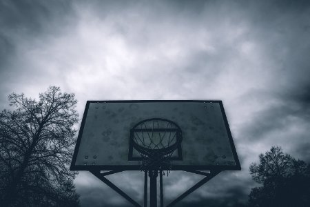 Silhouette Photo Of Basketball Hoop photo