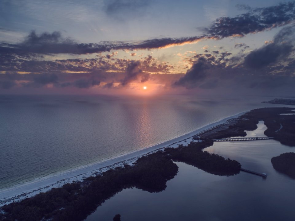 White Shoreline During Golden Hour photo