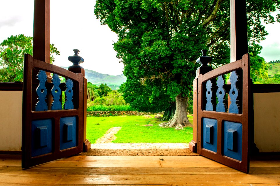 Opened Brown Wooden Gate