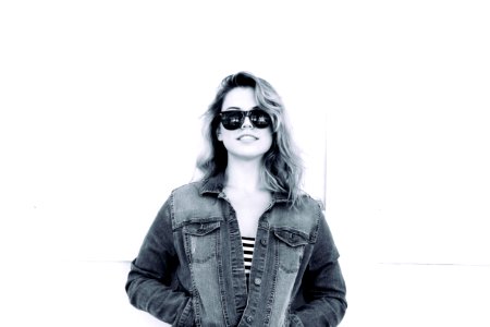 Gray Scale Of Woman Wearing Dress Shirt And Sunglasses