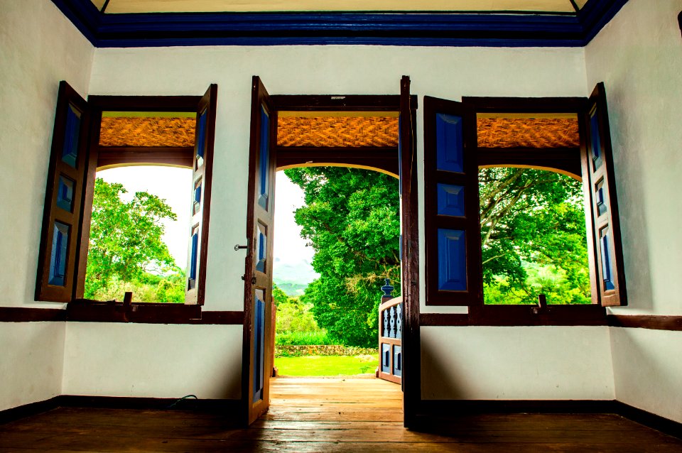 Brown Wooden Framed Windowpanes