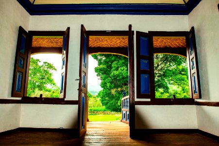 Brown Wooden Framed Windowpanes