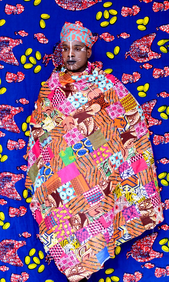 Mens Pink-and-multicolored Poncho