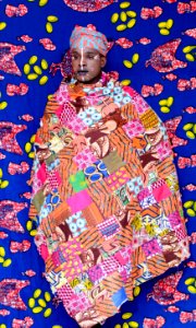 Mens Pink-and-multicolored Poncho