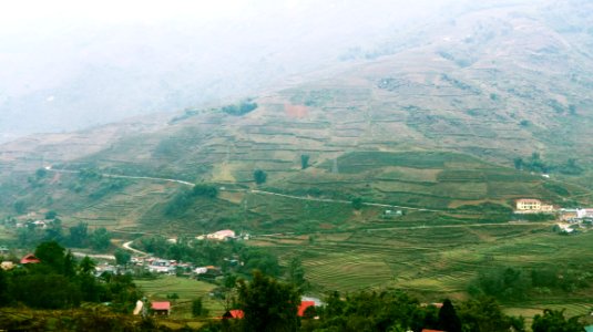 Aerial View Of Mountains And Houses photo