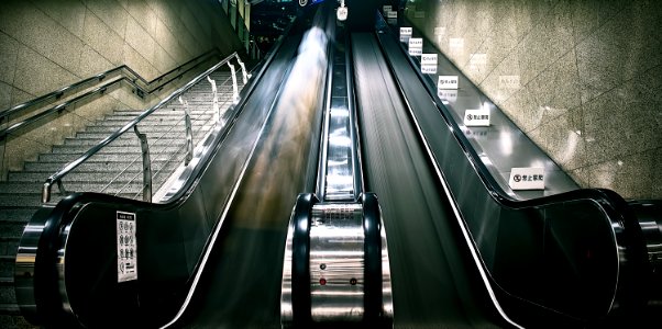 Photography Of Escalator And Stairs photo