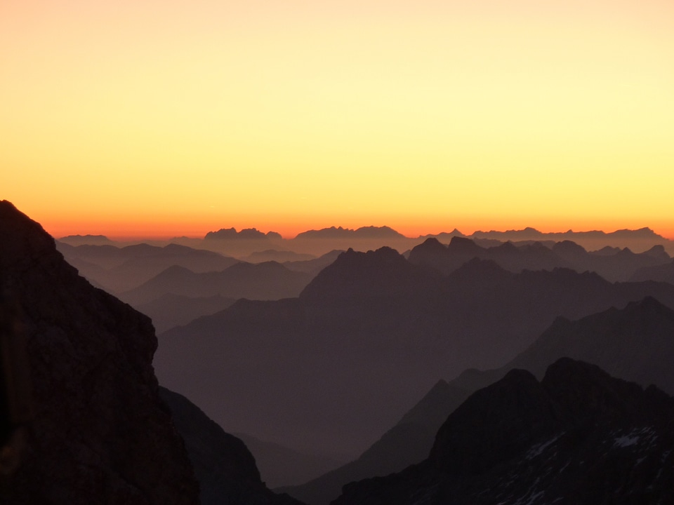 Sunrise alpine landscape