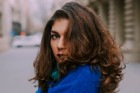 Focus Photo Of Woman In Blue Top photo