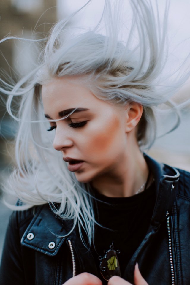 Womens Black Leather Zip-up Jacket