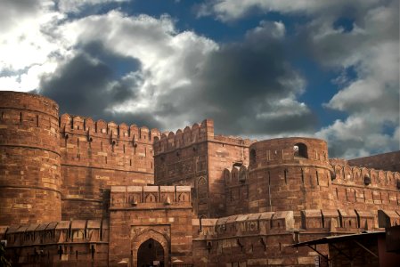 Photo Of Castle Under Clouds