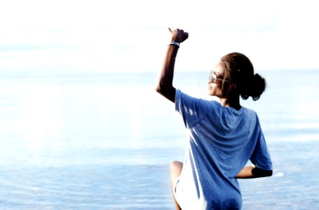 Woman In Blue Shirt