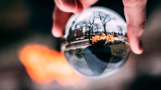 Glass Sphere In Hand photo