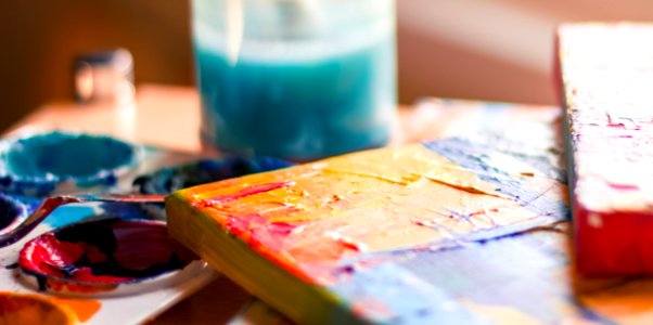 Tilt Shift Photo Of Coloring Materias