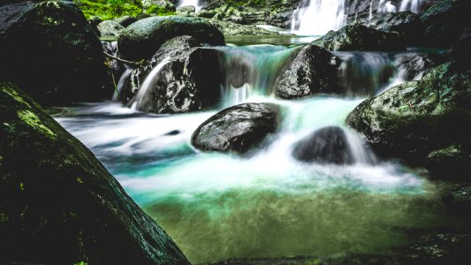 Waterfalls Over Black Stones photo