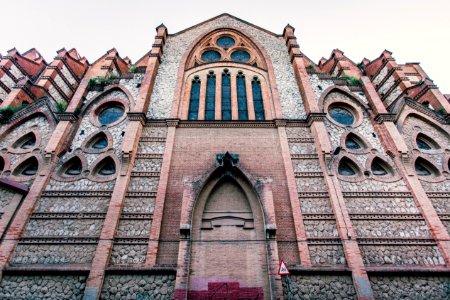 Front Of A Cathedral In Worms Eye View Photography photo
