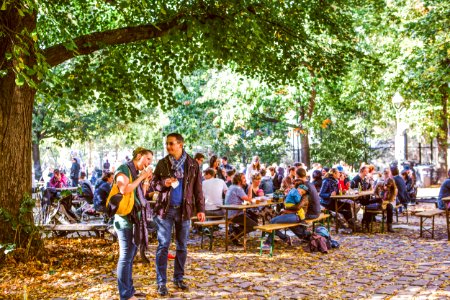 Crown Of People On Park