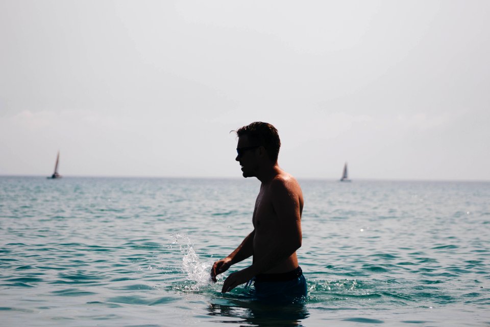 Photography Of A Man In Ocean
