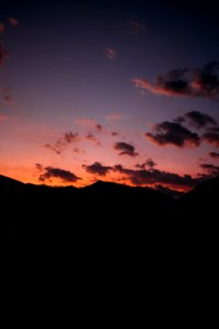 Silhouette Of Mountain During Dawn photo