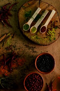 Photography Of Wooden Spoons Filled With Spices photo