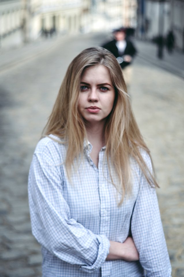 Woman Wearing White Dress Shirt Shallow Focus Photography photo