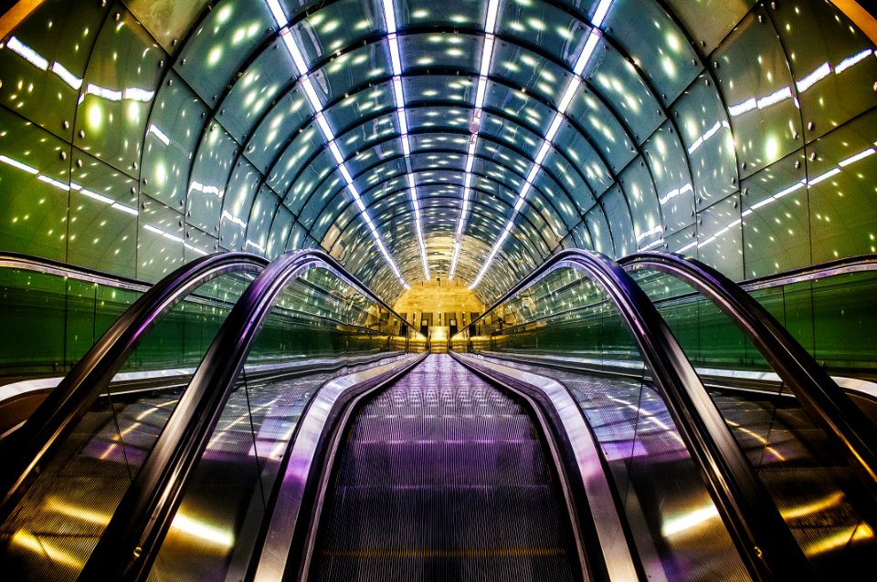 Photography Of Green And Purple Building Interior