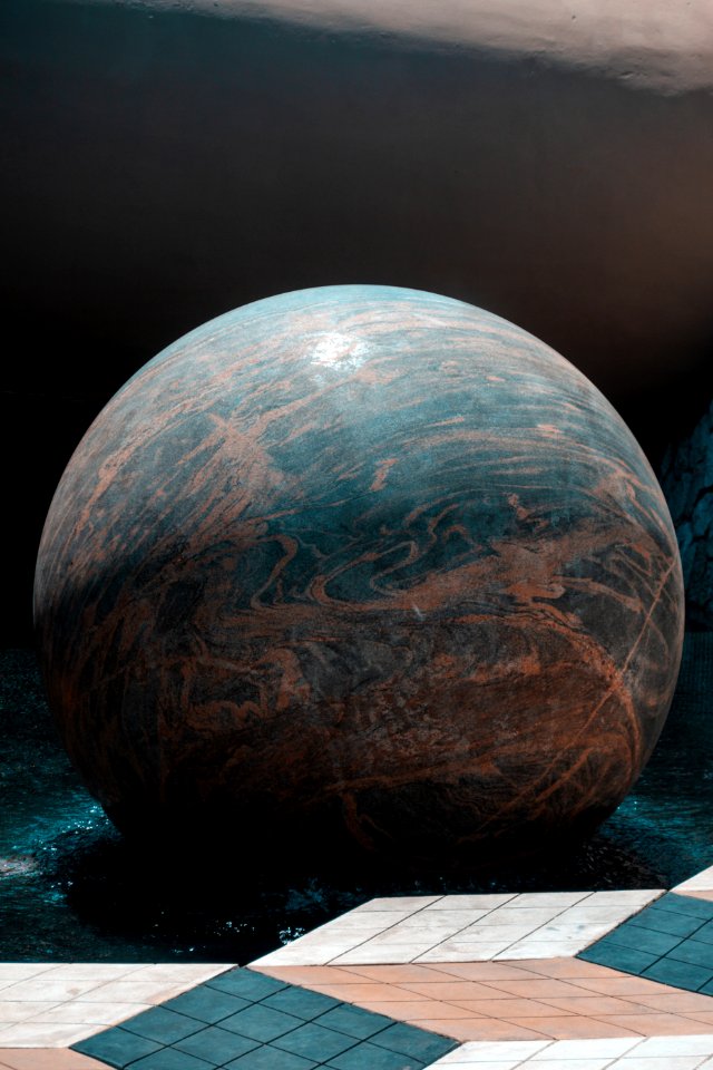 Blue And Brown Bowling Ball