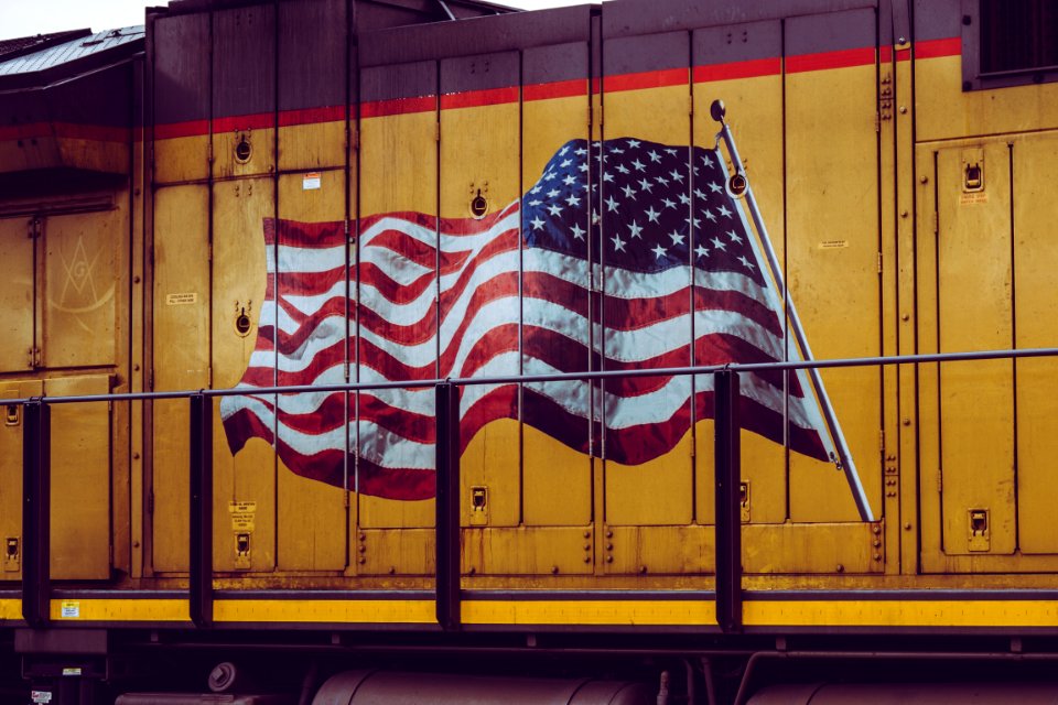 Brown Usa Flag-printed Cabinet