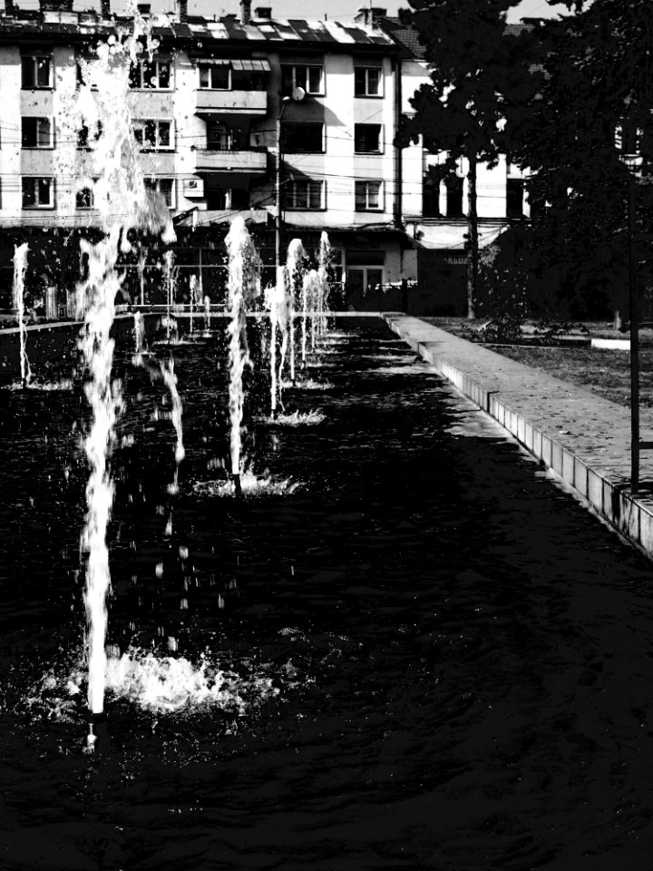 Grayscale Photography Water Fountain