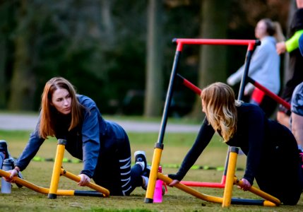 Two Woman Doing Exercise Routine