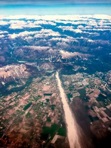 Aerial Photography Of Snow Covered Mountains photo