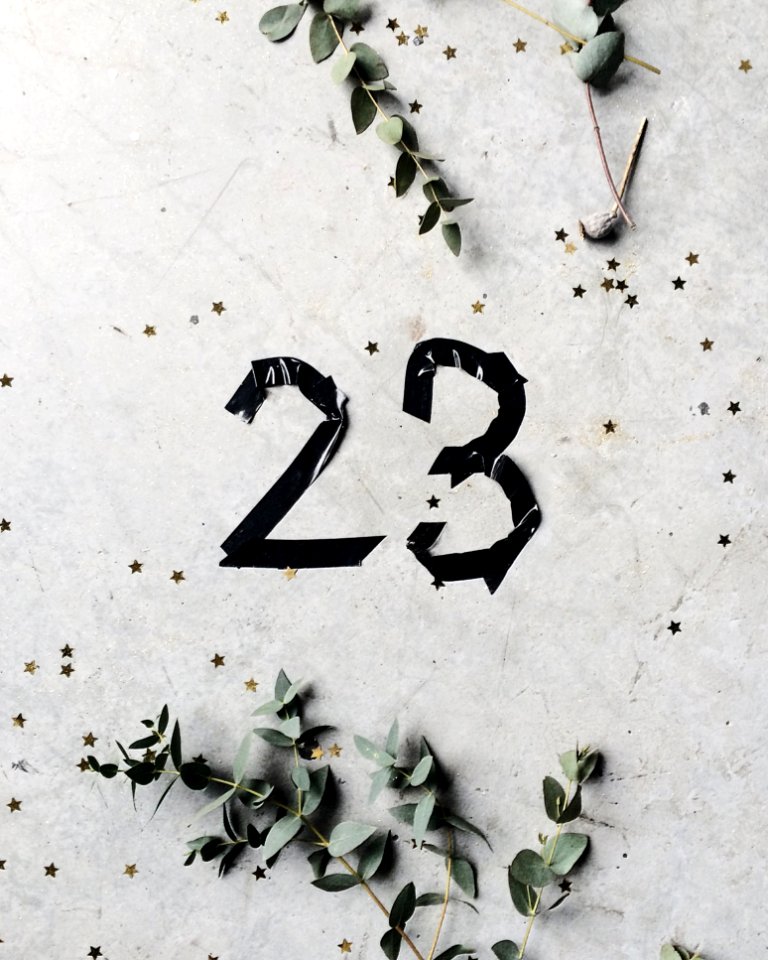 White Concrete Wall Showing 23 Sticker
