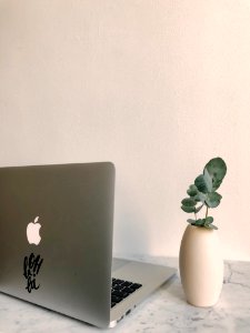 Photo Of Macbook On Granite Desk