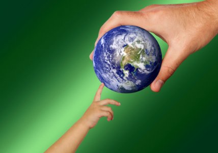 Water Earth Hand Globe