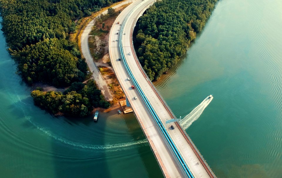 Aerial Photography Of Concrete Bridge