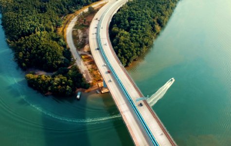 Aerial Photography Of Concrete Bridge photo
