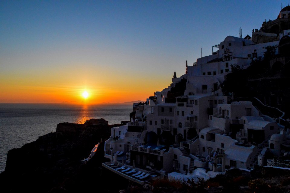 Houses Near The Ocean At Sunset