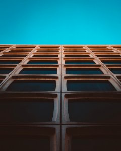 Brown Wooden Frames With Teal Background photo